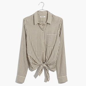 NWOT Madewell Tie-Front Shirt in Maitland Stripe